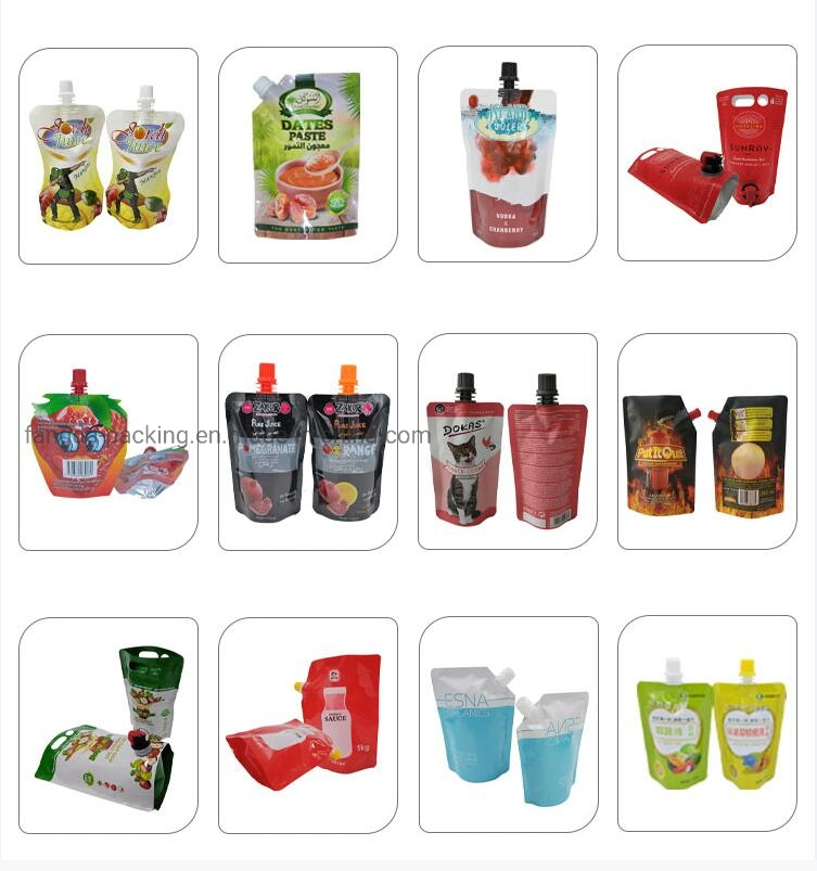 Plastic Pouch with Spout Tap Foil Retort Juice Beverage Wine Frozen Cocktail Alcohol Drinking Liquid Margarita Baby Food Squeeze Nozzle Spout Pouches