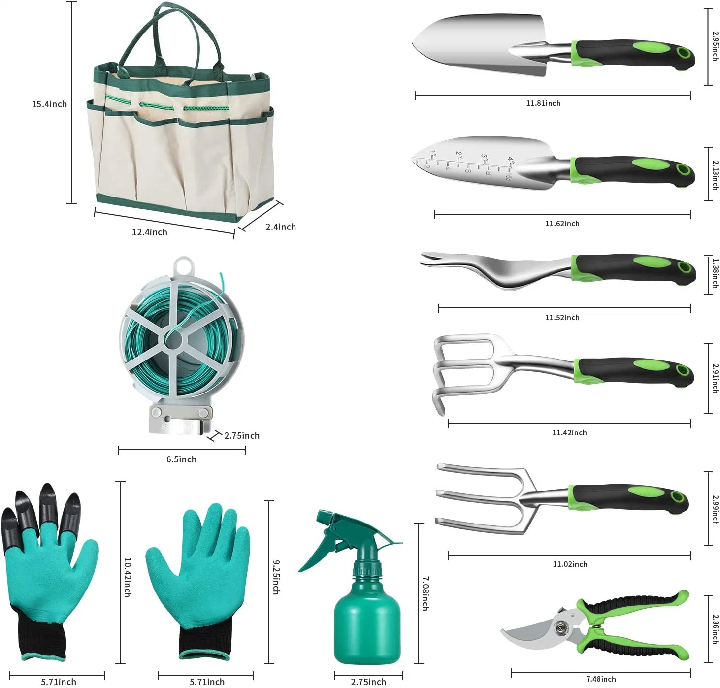 Gardening Tools Set, Aluminum Garden Hand Tools Kit
