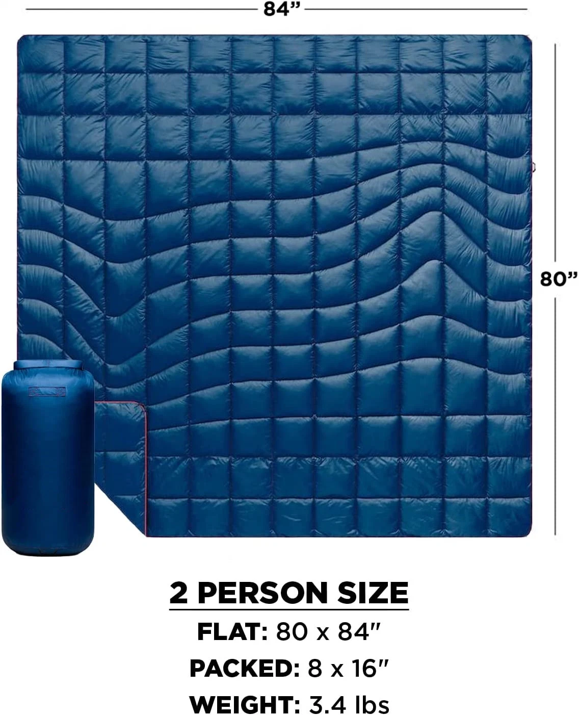 Campamento al aire libre Travel Mat 20d Nylon impermeable Puffy Quilted Down Manta de poliéster reciclado