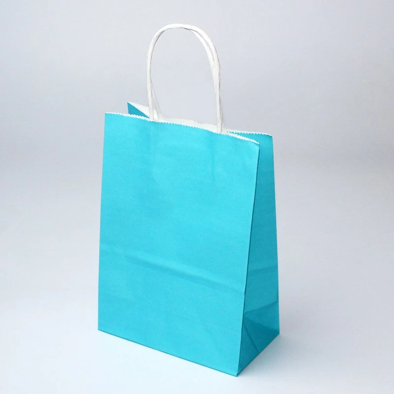 Custom Logo Printed Promotional Shopping Kraft Paper Bag with Nylon Rope Handle