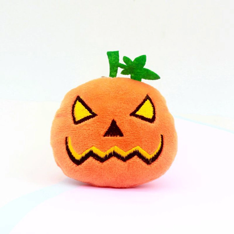 Venta caliente de regalo de Halloween de calabaza rellenas de peluche personalizados Llavero de juguete