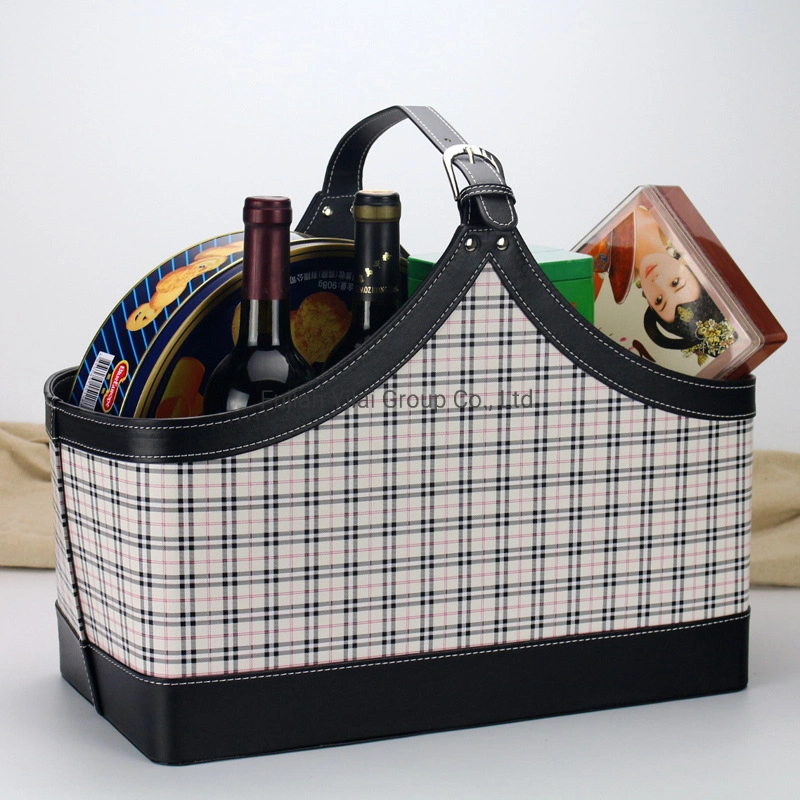 Wholesale/Supplier PU Faux Leather Handmade Empty Christmas Gift Storage Baskets