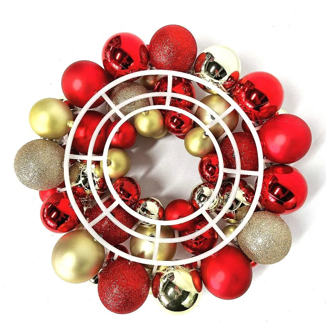 Bola de Natal com base frontal em plástico, graças à coroa vermelha Bauble de 33 cm Porta decoração penduradas Xmas Festival Party decoração