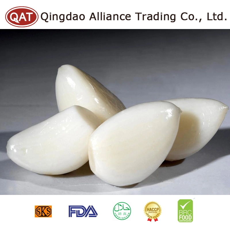 Comercio al por mayor grueso pelados congelados IQF diente de ajo blanco con certificado BRC