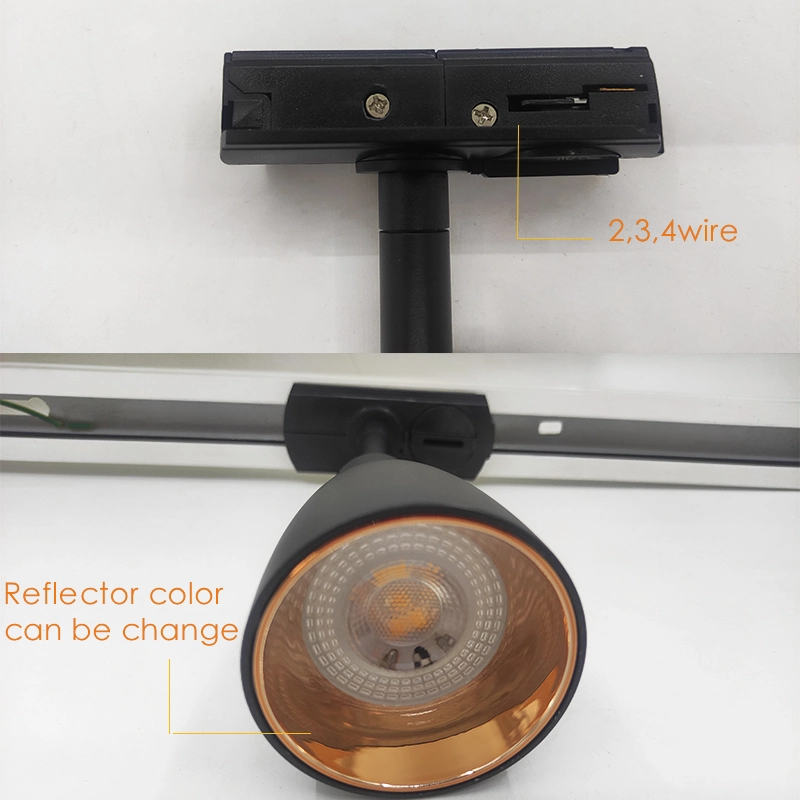 Foco de aluminio para techo Interior moderno LED de seguimiento de cabezal móvil ajustable Luz de traza