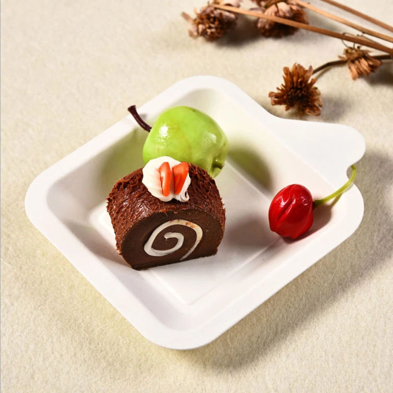 Eco-Friendly Disposable Sugarcane Cake Plate Party Supply