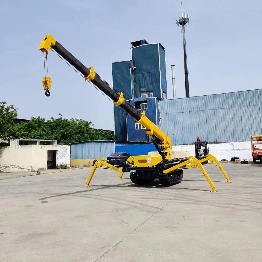 Prix de 3 tonnes de grue à chenille avec de petits pieds de support télescopique en rotation et de grue à chenille