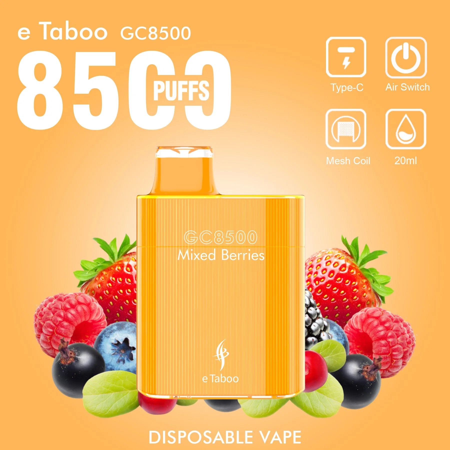 8500 أطواق [إتغرو] [غك8500] علبة [إبوسكبل] [فب] قابل للاستعمال مرة واحدة Elf OEM E-Cigarette Bar مع Vape