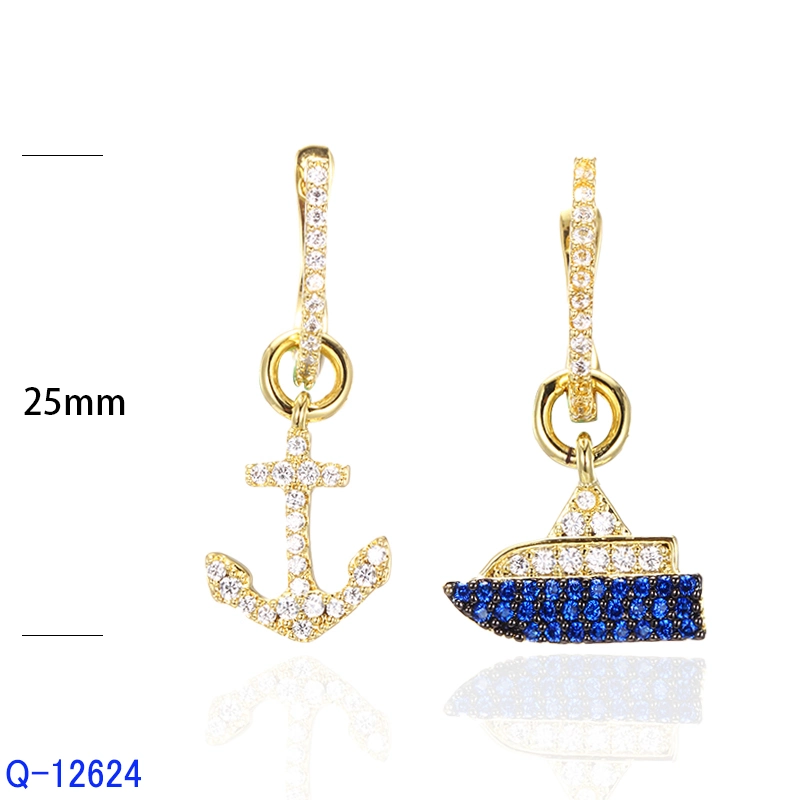 Großhandel Neues Design 925 Sterling Silber Schmuck Dangle Drop Cubic Zirkonia Stein Ohrringe für Frauen