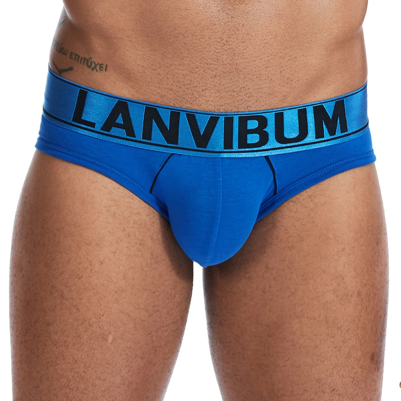 Mann Unterwäsche Mode Spandex Baumwolle Cool Modal Boxer Brief mit Markenlogo