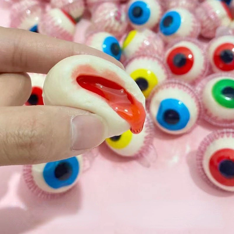 4D nuevo estallido del globo ocular de la serie de caramelos de fresa jugo de fruta en forma de sandwich de sabor caramelo pegajoso