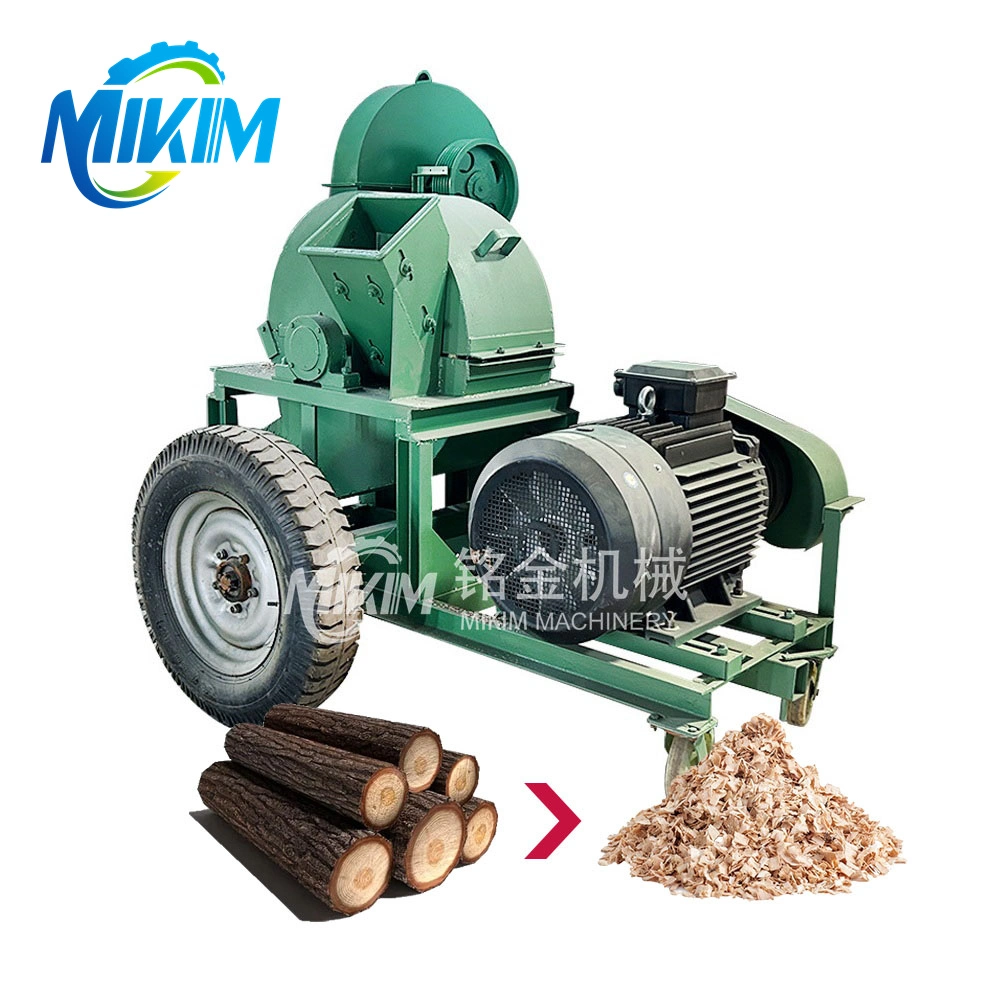 Wood Chipper Shredder Grinder Machine Tree Branch Hammer Mill Mobile Wood Crusher Wood Sawdust Machine for Chicken Farm