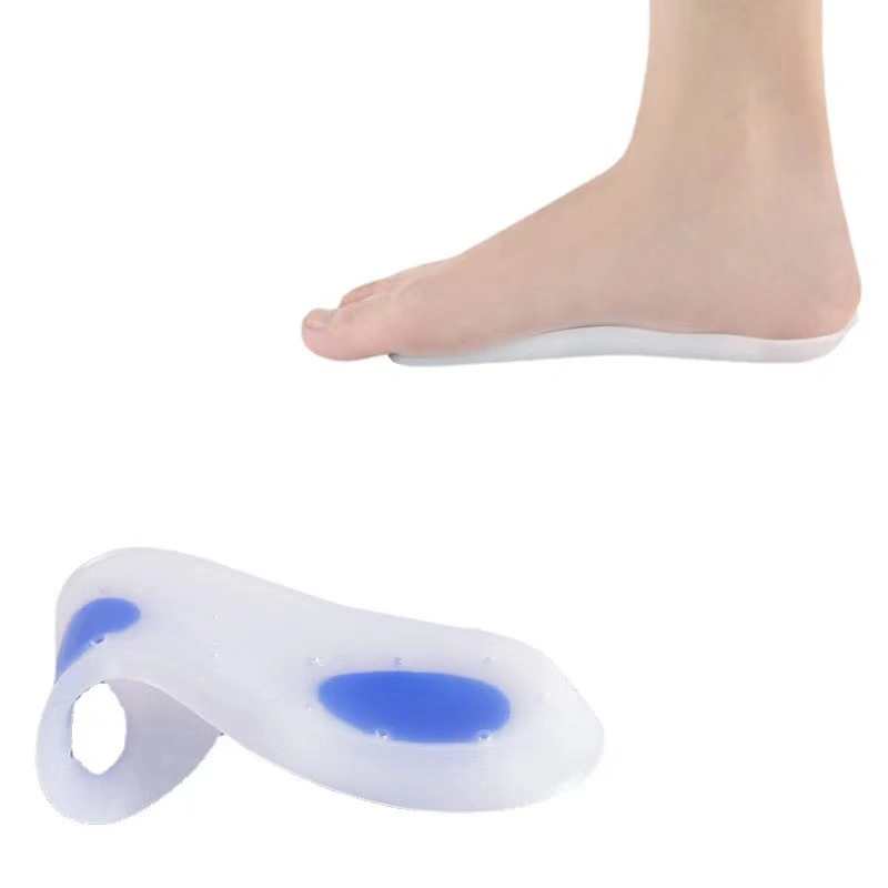 Silicone Shock-Absorbing Heel Flat Foot Sports and Leisure Half-Cushion Silicone Insole