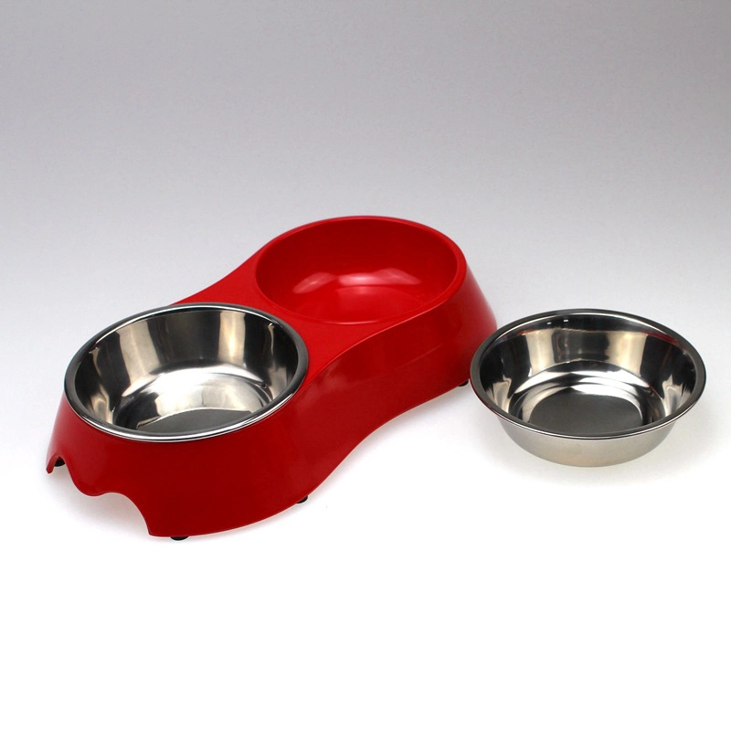 Double Melamine Pet Food Water Feeder Pet Food Bowl