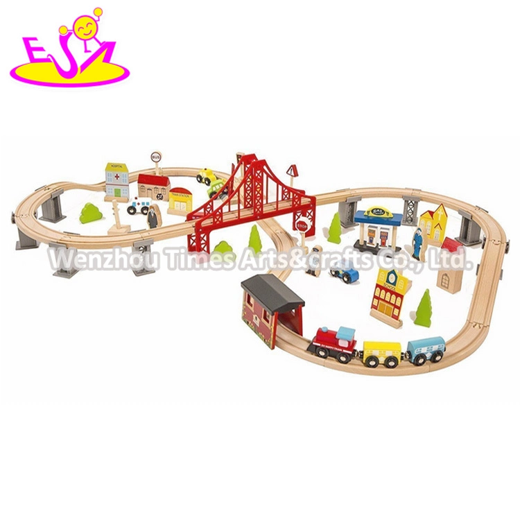 New Hottest Educational 70 PCS Railway Wooden Toy Train Sets for Kids W04c073