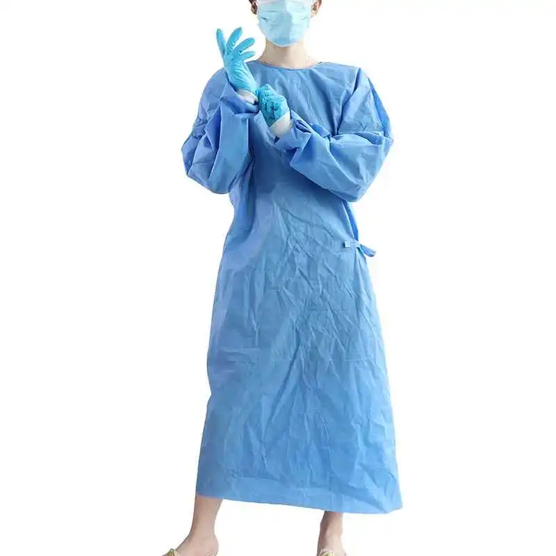 Hospital Non Woven Protective Clothing Work Uniform Sterile Medical Disposable Surgical Isolation Gown