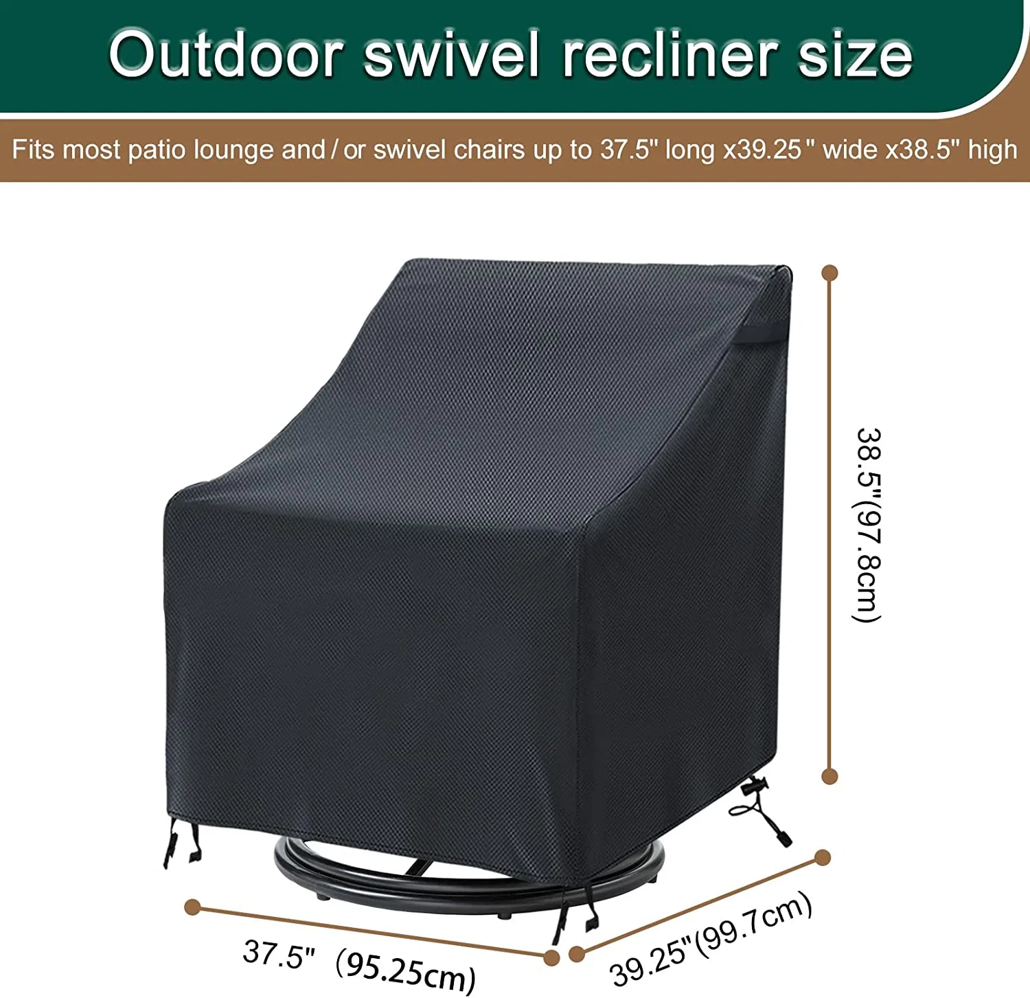 Outdoor Chair Cover 100% Waterproof Heavy-Duty Outdoor Chair Cover, Used for Outdoor Terrace Chairs with Rainproof Furniture Cover