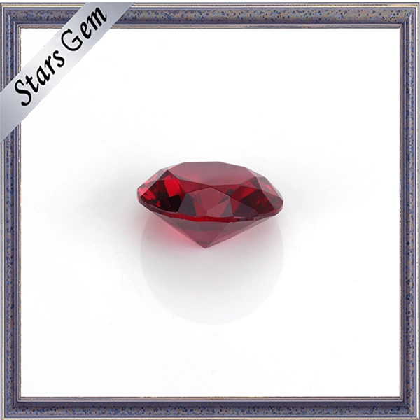 Prix de gros rond 5# Ruby pierre synthétique pour bijoux