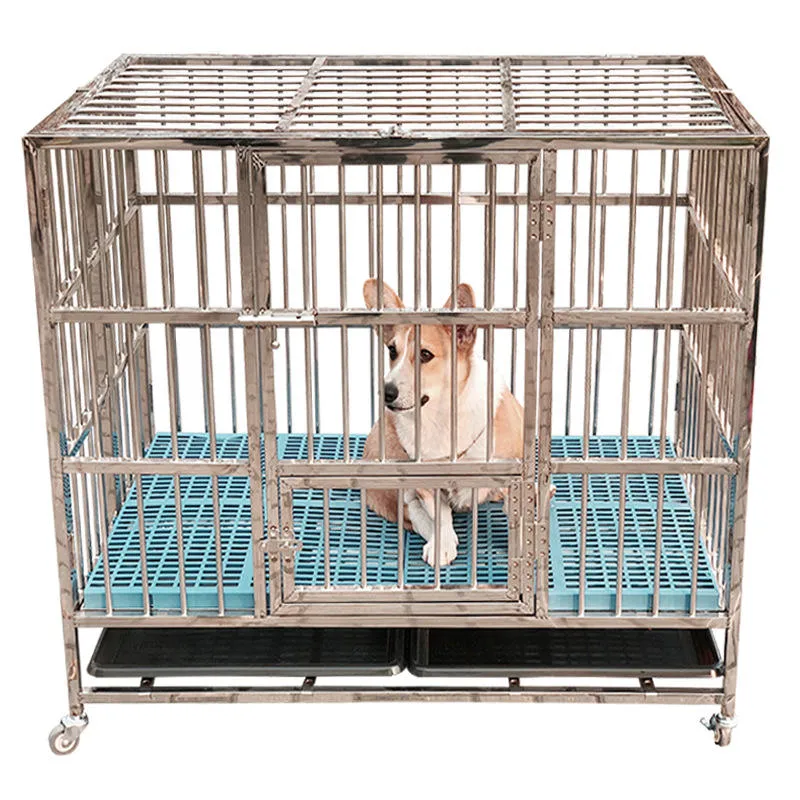 Acero al carbono bajo transpirable de metal Kennels Carriers Casas Crate Cage Cubierta muestra pequeña jaula de perro de animal de animal de la mascota