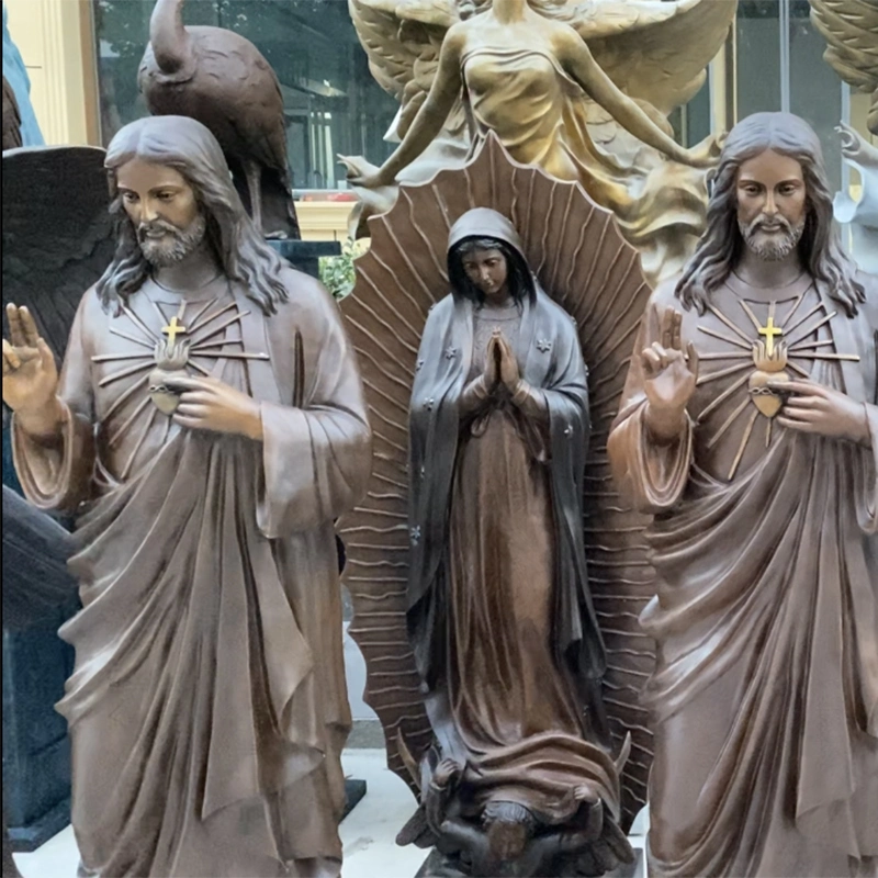 Jardin extérieur statue de bronze statue de Jésus la décoration des églises Sacré Coeur de Jésus Statue