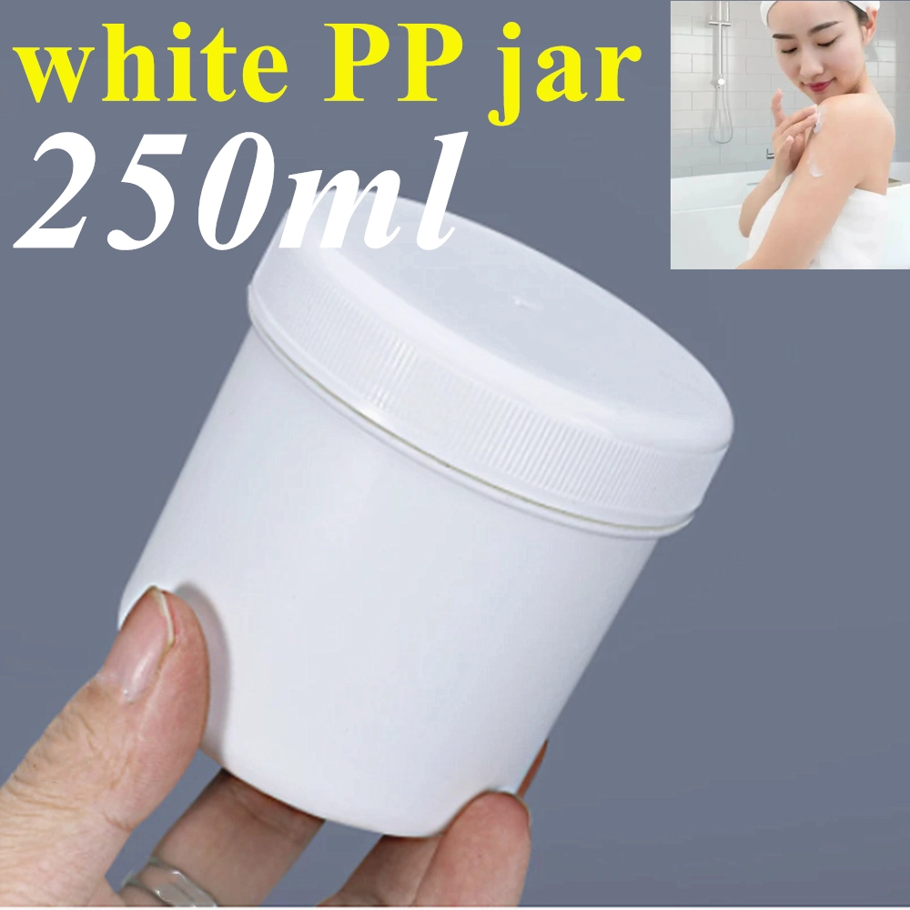 Hot 250g 500g Empty White Plastic Cream Jar Container for Cosmetic Packaging Round Cream Jar Plastic Jars with Screw Lids