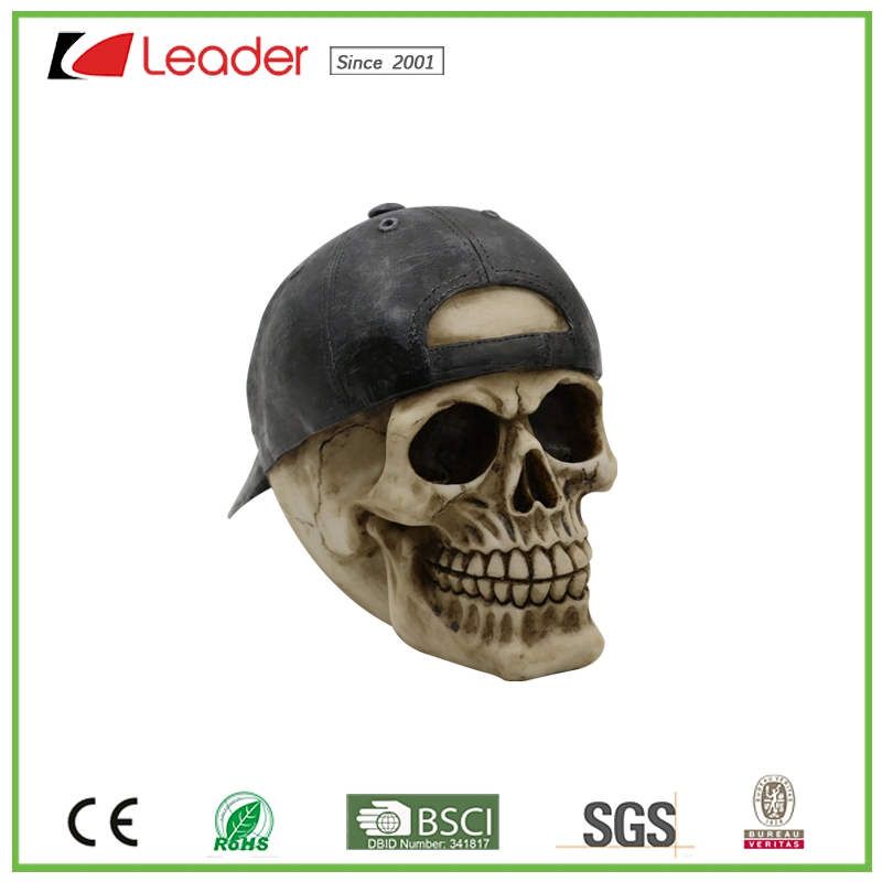 Customized Polyresin Skull Head Sculpture &#160; for Home Decoration, OEM Designs Are Welcome