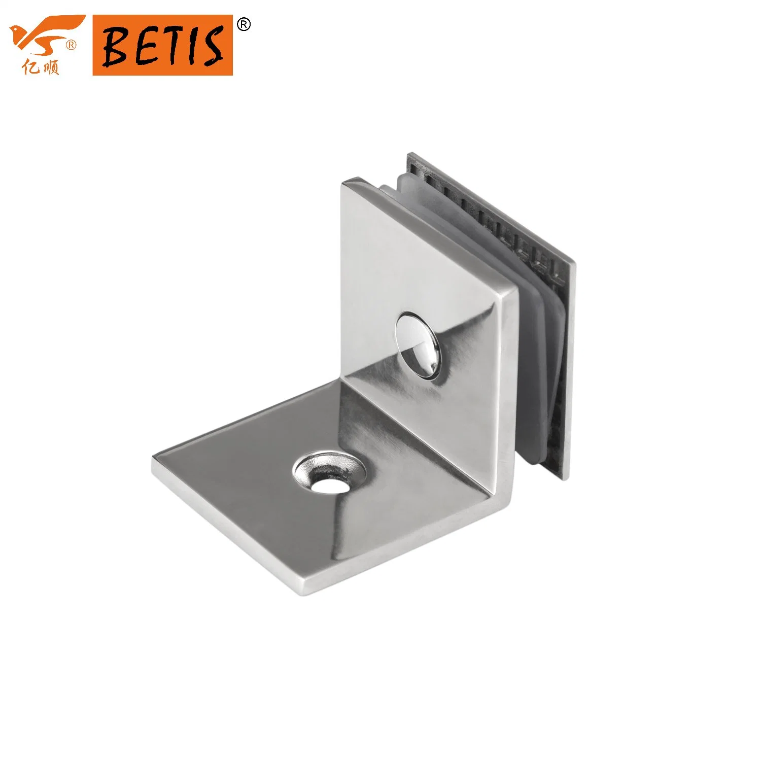 Bathroom Door 304-Stainless-Steel Shower Door Hardware Wall-to-Glass Heavy-Duty Glass Clamp