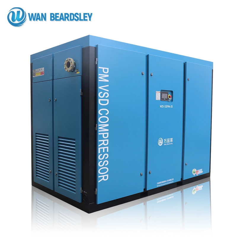 Factory Supply High quality/High cost performance Energy Saving Oil-Less Stationary Variable Frequency 132kw 12bar Protect The Direct Screw Air Compressor Motor