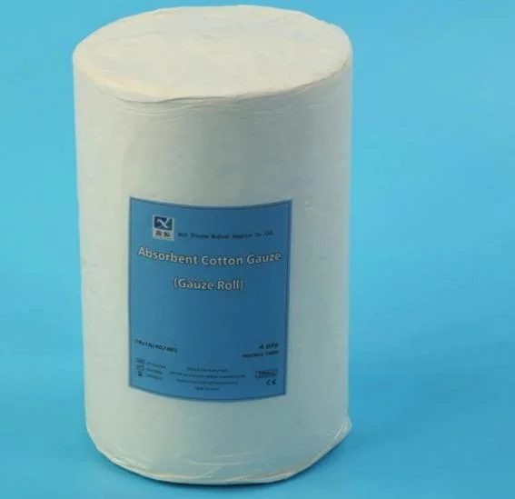 OEM Disposable Absorbent 100% Cotton Compressed Absorb Fluids Gauze Roll for Hospital Cut Edge