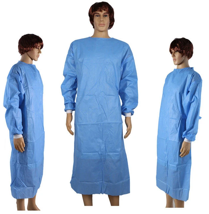 Médecin jetable renforcé chirurgical Gown imperméable SMS Blue Hospital robes pour l'hôpital, clinique, laboratoire etc