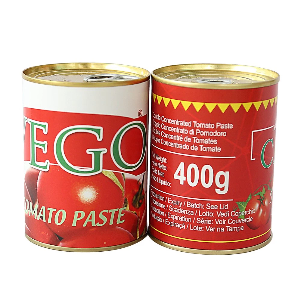 Rendimiento de alta calidad/alto costo de fabricación de pasta de tomate 400g en 28-30% Brix el doble de concentrar la salsa de tomate