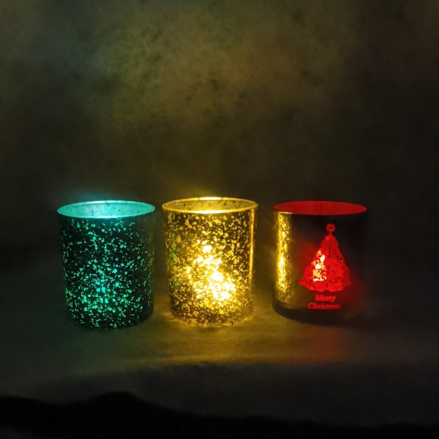 Electroplating Bulk Round Candle Container Glass Candle Jar