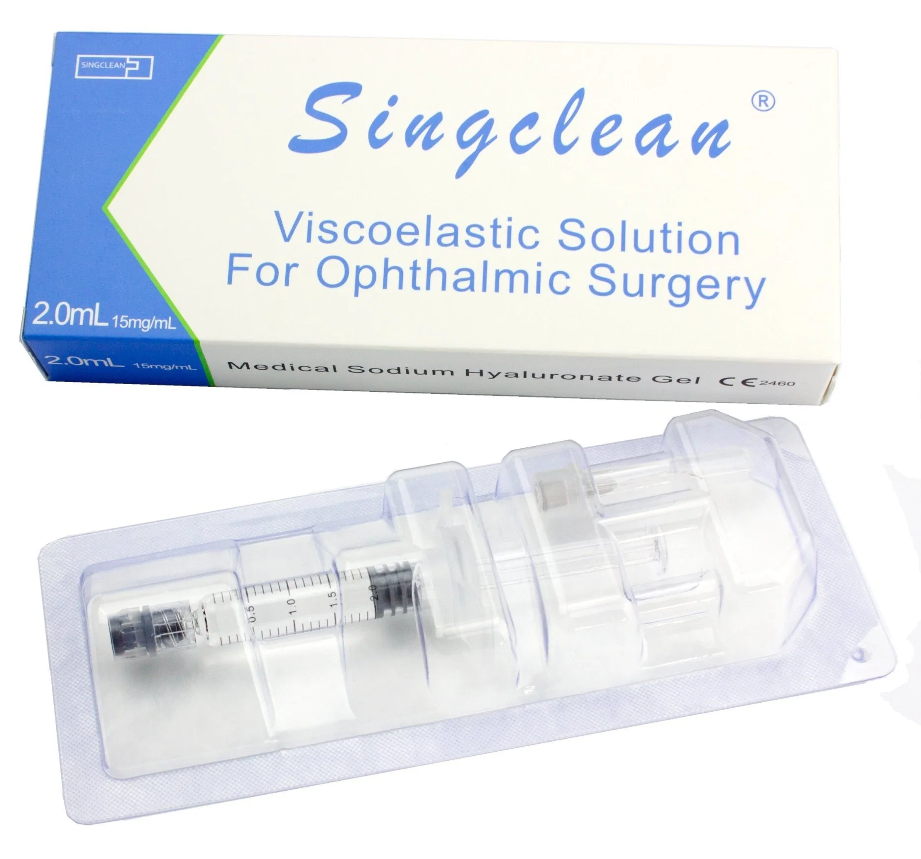 1ml/2ml with Logo Printing Singclean Suppiler Ophthalmic Viscoelastic Ophthalmology Hyaluronate Factory Price