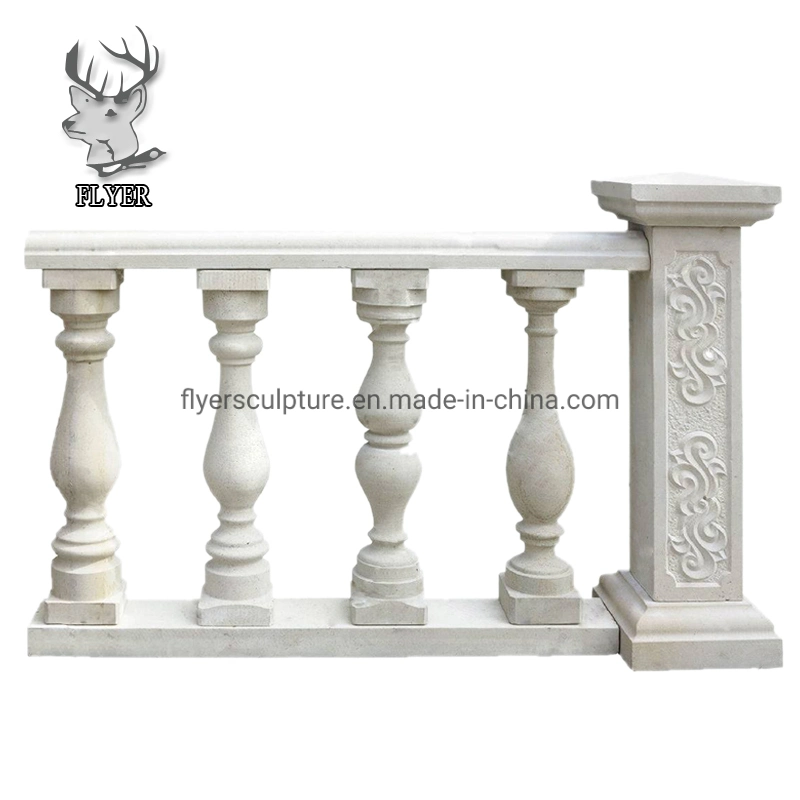 Wholesale/Supplier Natural Stone Balcony Railings White Stone Decorative Balcony Balustrade Stair Balustrade