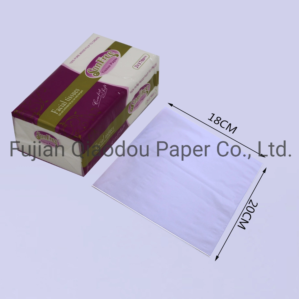 Wholesale/Supplier Daily Use Toilet Paper Qiaodou Facial Tissue Paper 2 Ply 170 Sheets Virgin Pulp