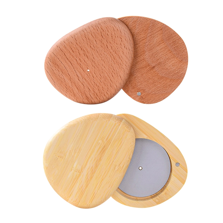 Wholesale/Supplier Blush Compact Packaging Empty Powder Compacts Wooden Bamboo Boxes Round Makeup Compact Case