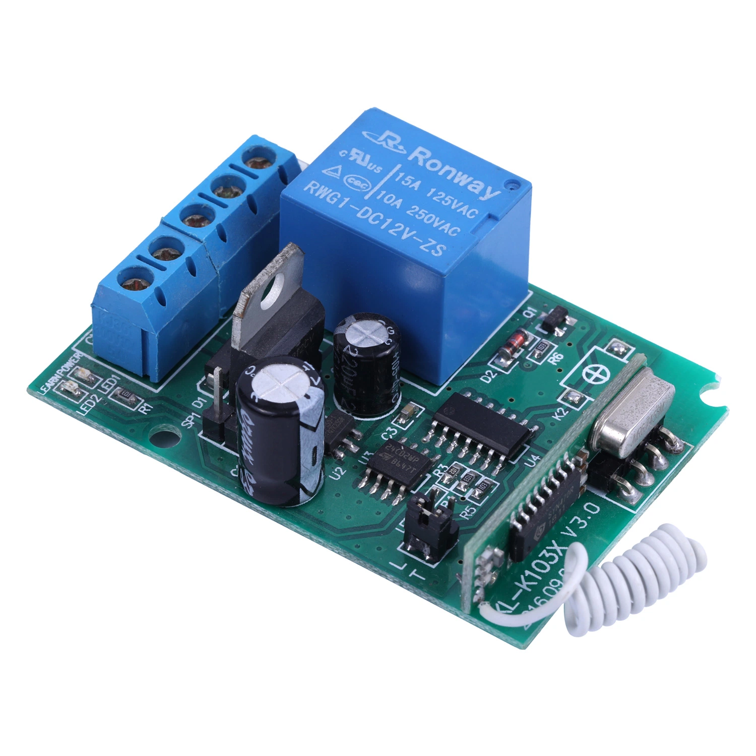 Whoesale 433MHz Switch inalámbrico Trarsmitter 12V receptor RF para rodillo Shuiter/Puerta eléctrica