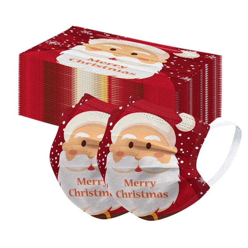 Christmas Mask Beauty Fashion Custom Men Women Facial Disposable Masks Mouth 3 Ply Christmas Face Mask