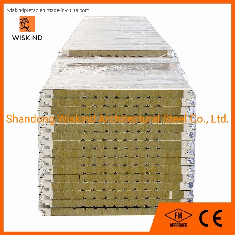 high quality Fireproof Soundproof Insulation Rock Wool Composite Board for Workshop/Warehouse Use