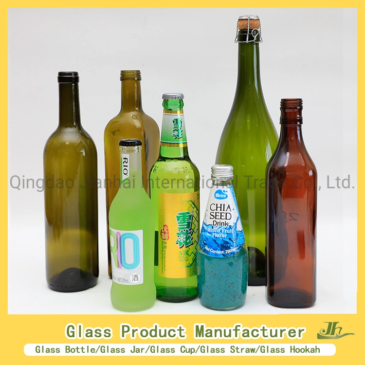150ml/250 ml/280 ml/300ml/350ml/400ml/500ml vigne/eau/boissons/lait un plateau thé/bouteille/jus/Brandy/bière/cosmetic/whisky/parfums/fabricant de bouteilles en verre d'huile essentielle