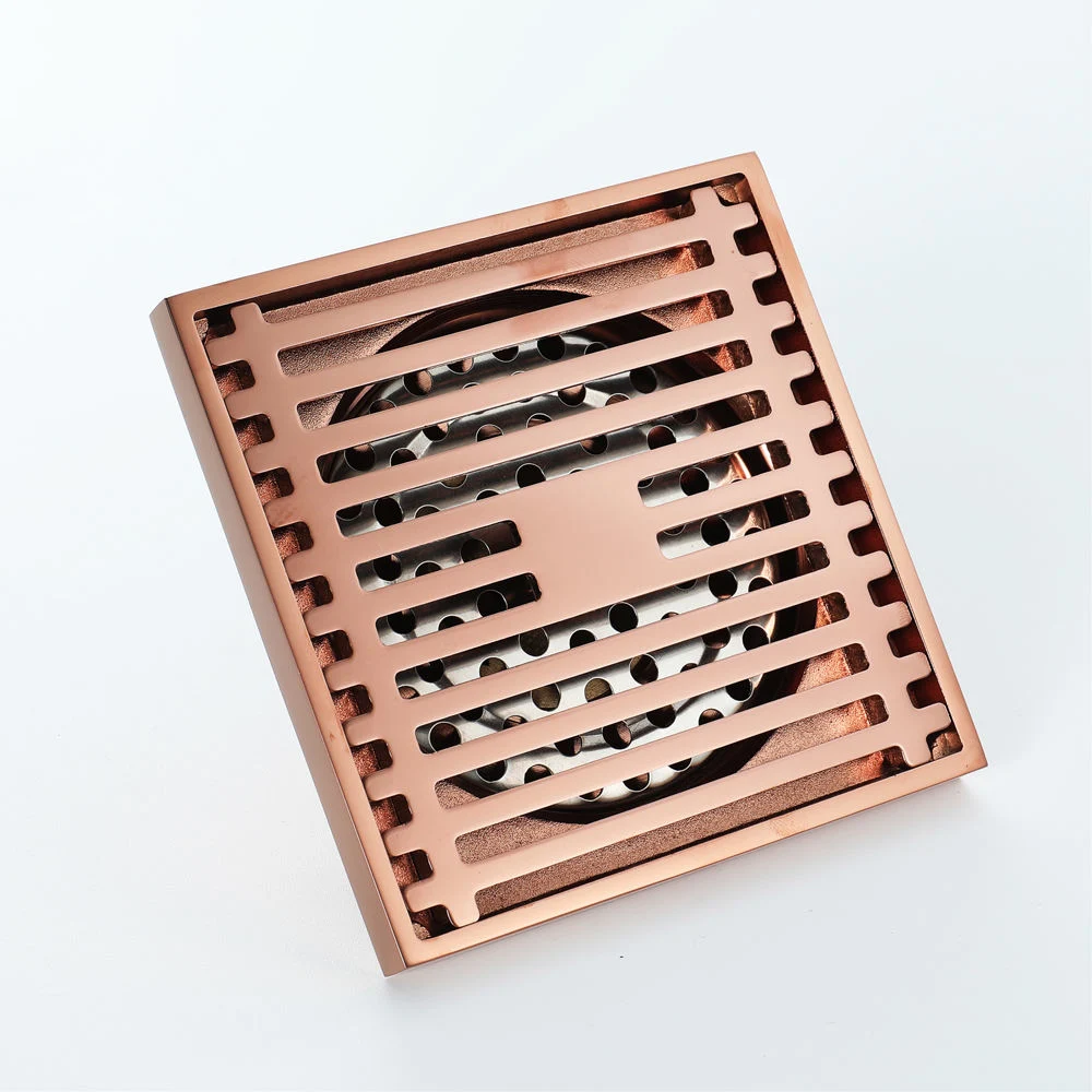 Athroom Accessories 4 Inch Anti-Odor Rose Gold Shower Floor Drain