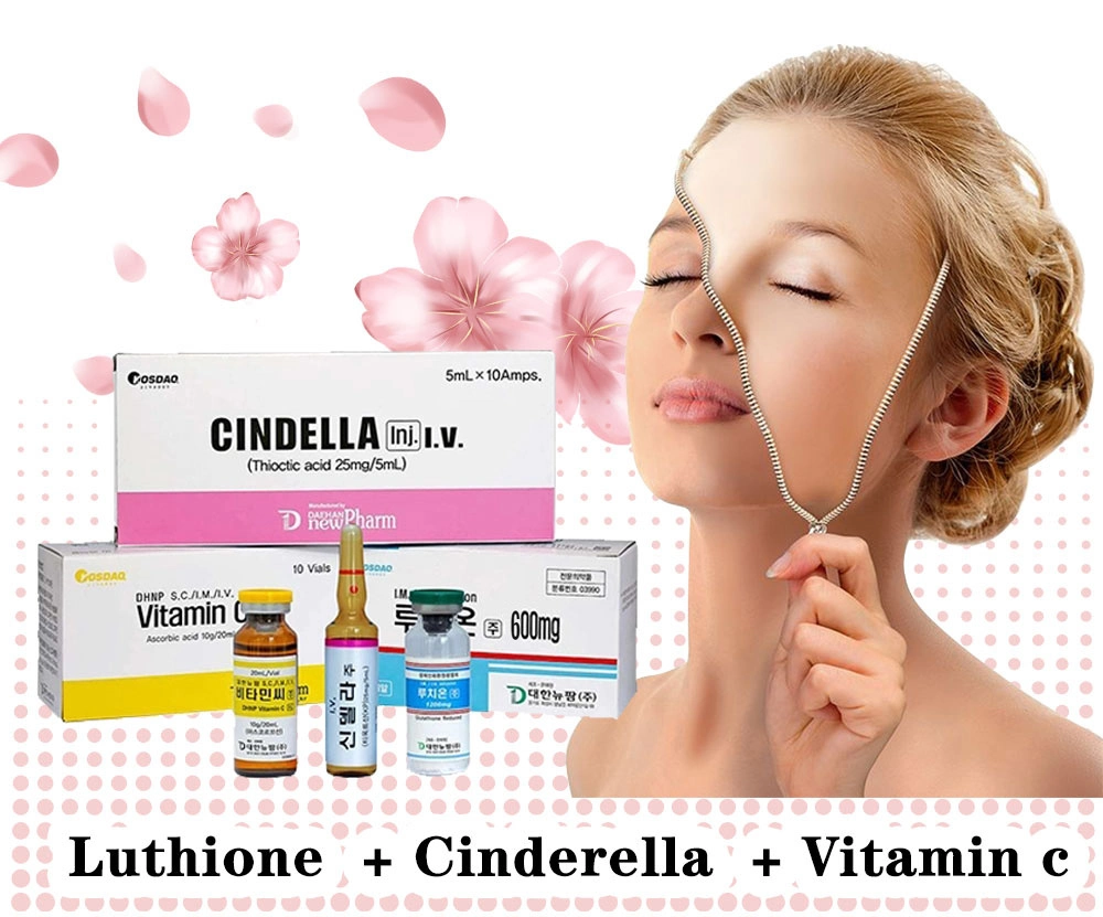 Hot Sale Genuine Luthione +Cinderella + Vitamin C Skin Whitening Injection From Korea Glutathione Injection Fast Skin Whitening Injection