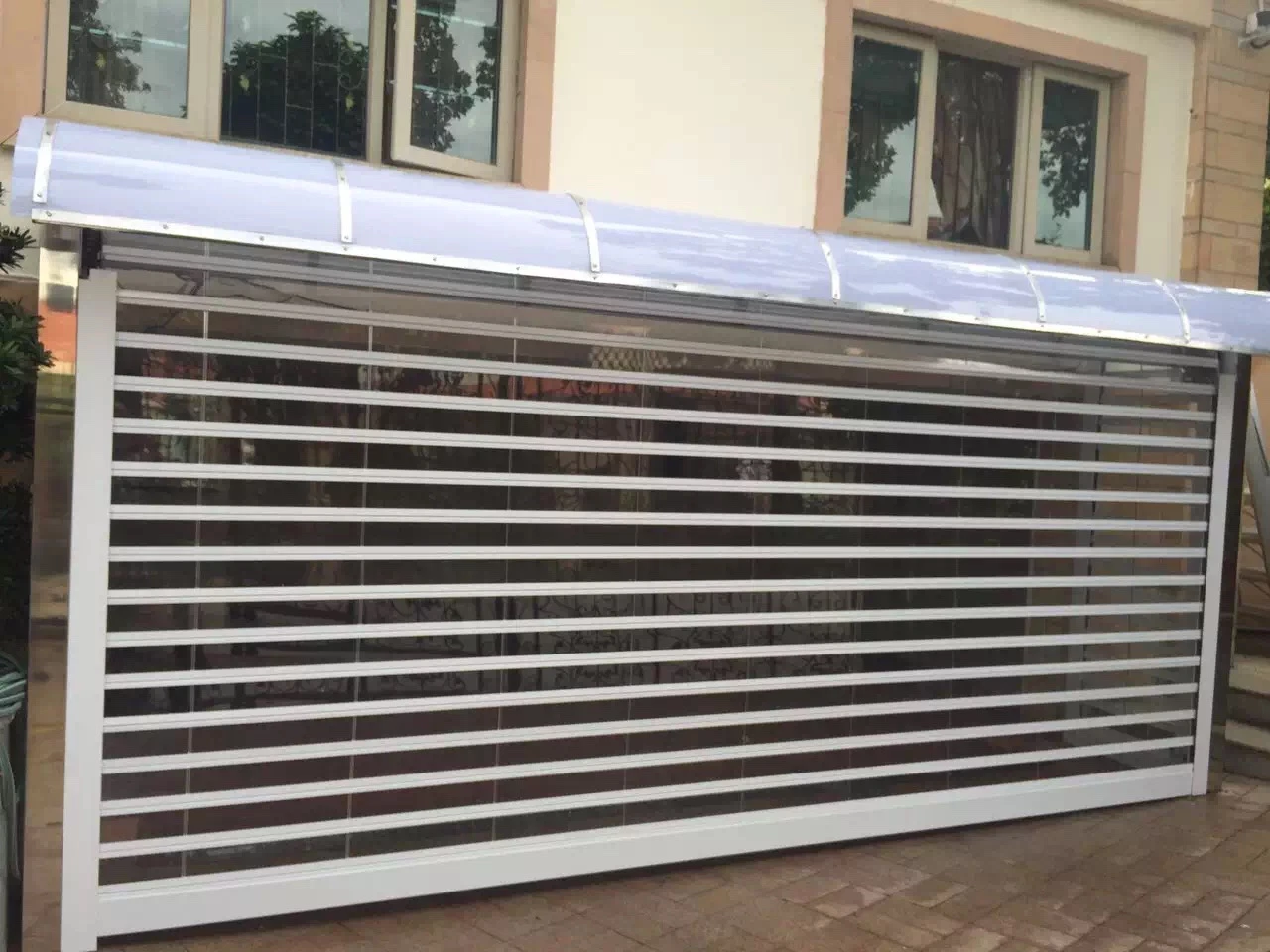 Automatic Security Motorized Transparent Polycarbonate Roller Shutter Door Slat