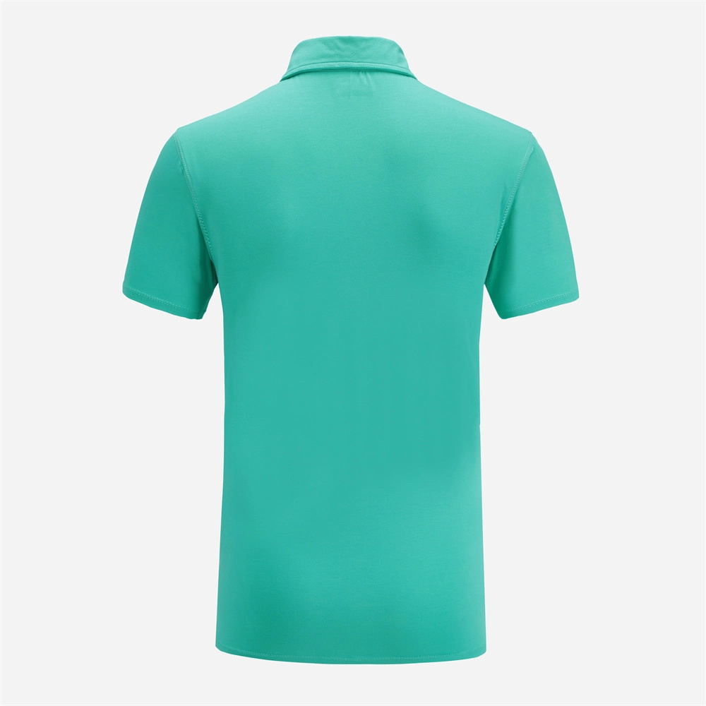 Dos homens Classic Aplicar mangas curtas de algodão Verde camisas polo