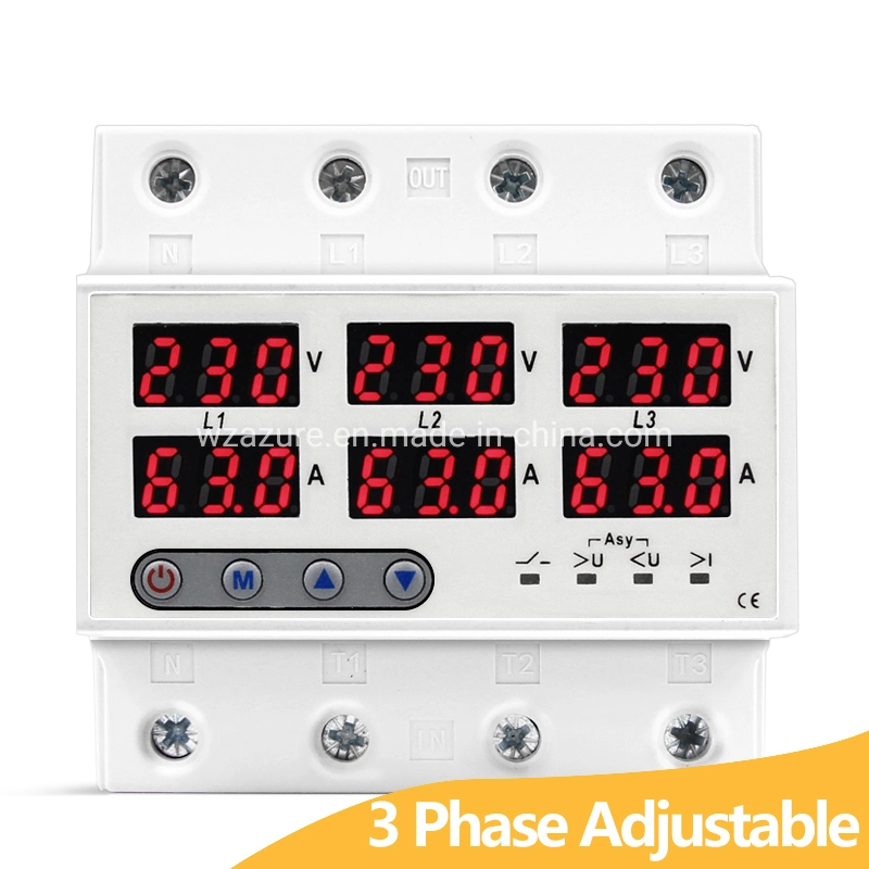3 Phase 63A Einstellbare Spannungsüberwachung Sequenzrelais Unterspannung Und Überspannungsschutz