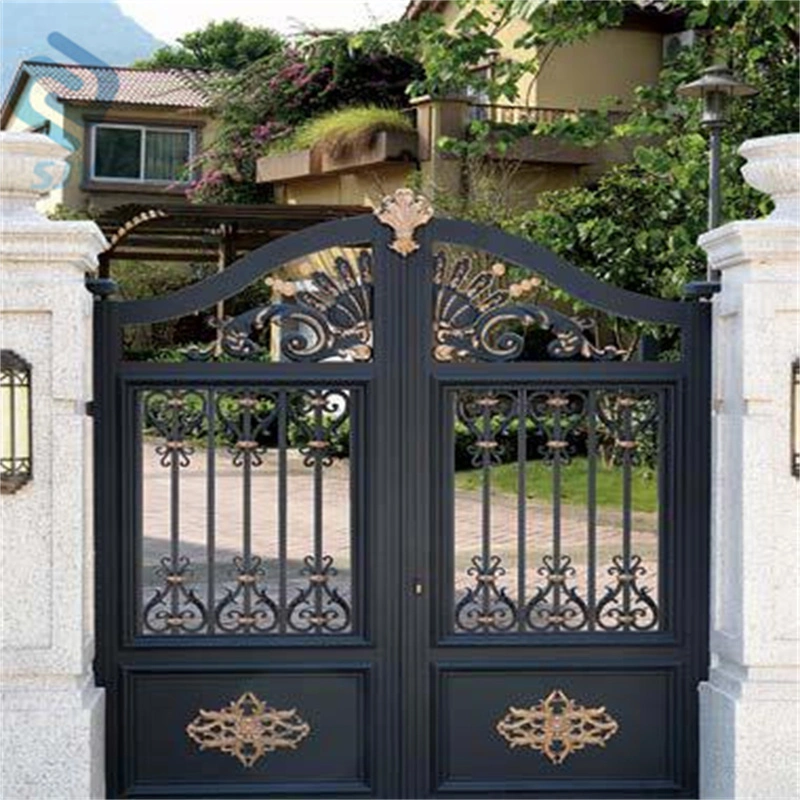 Luxury Top-Selling Cast Aluminum Antique Metal Courtyard Gate with Swing Door