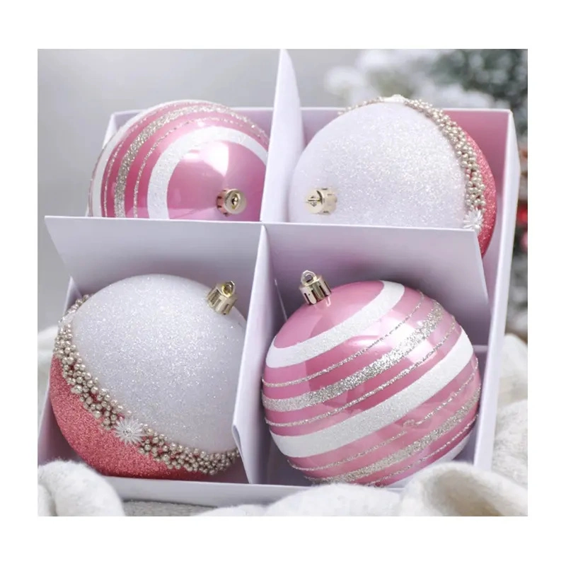 8cm Plastic Christmas Ball with Hand Painting, Christmas Tree Hanging Decoration