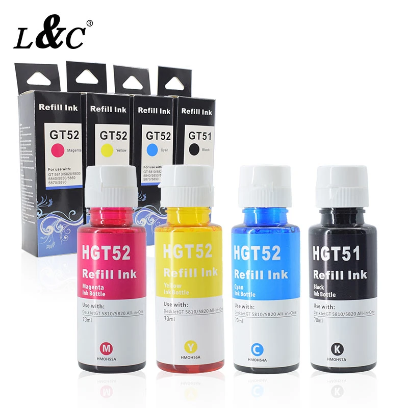 L&C Hot Selling Gt51 Dye Inks Custom Printing Service Ink for HP T380