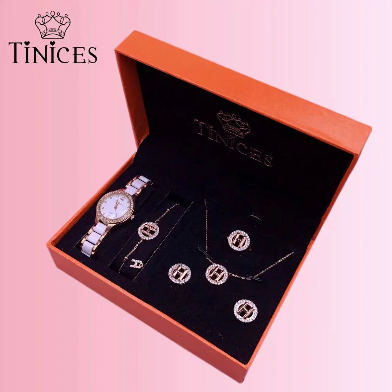 Beliebte Fashion Elements Farbe Erhaltung Uhren Schmuck, Wasserdichte Uhr Geschenkbox Set