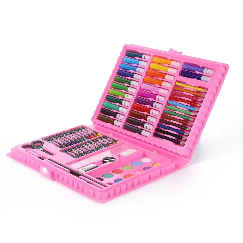 86PCS Cadeau de la Journée des Enfants Stylo à l'Aquarelle Crayon Pastel à l'Huile Ensemble d'Outils de Dessin et de Peinture